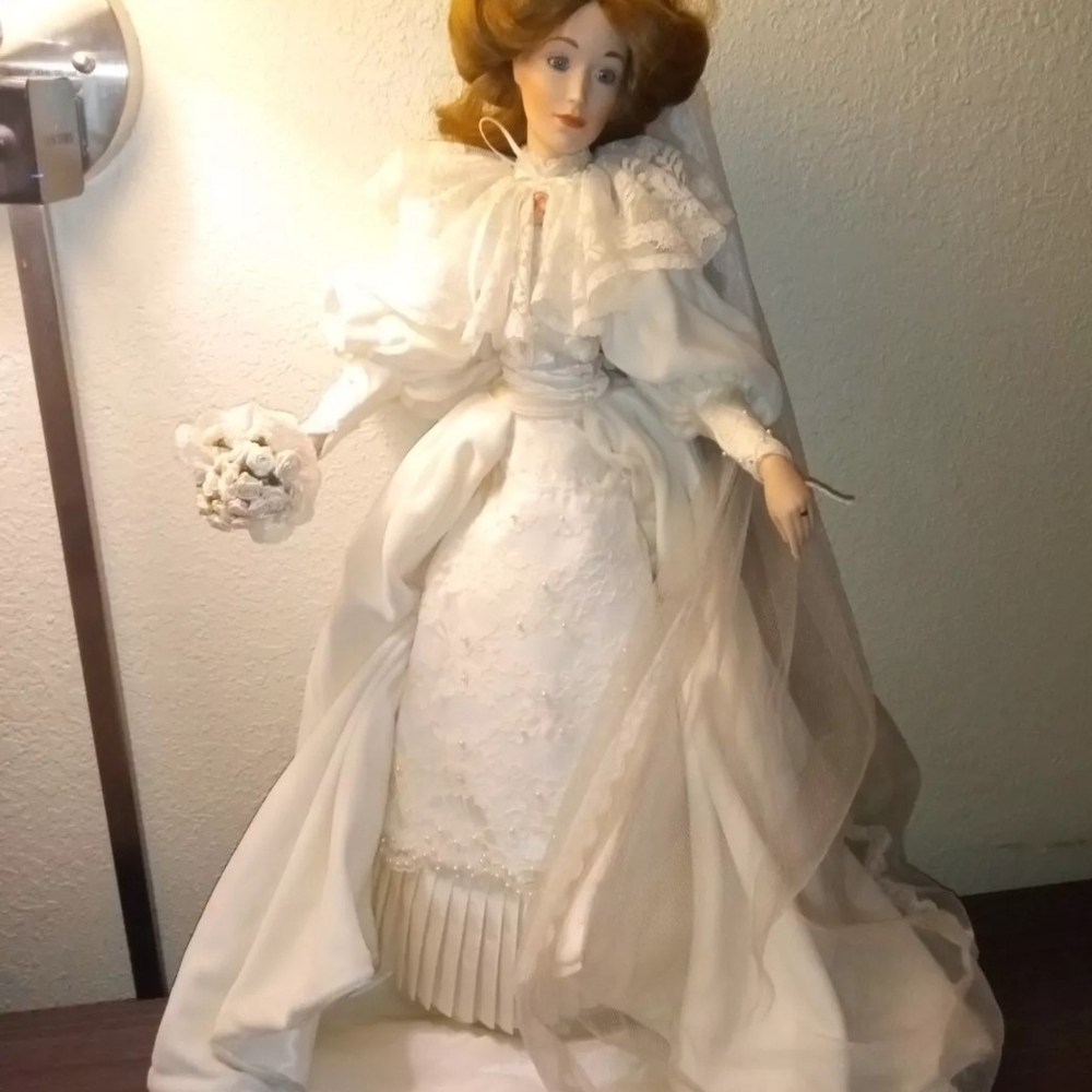 Vintage 24 Inch Victorian Wedding Porcelain Doll